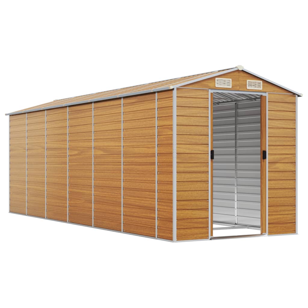 vidaXL Abri de jardin marron clair 191x555x198 cm acier galvanisé