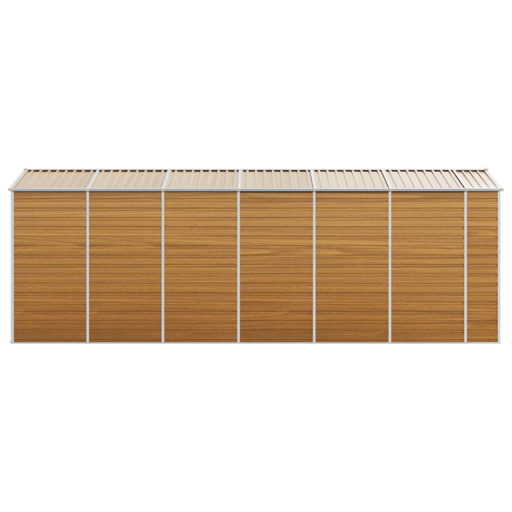 vidaXL Abri de jardin marron clair 191x555x198 cm acier galvanisé