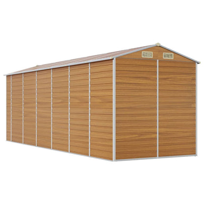 vidaXL Abri de jardin marron clair 191x555x198 cm acier galvanisé