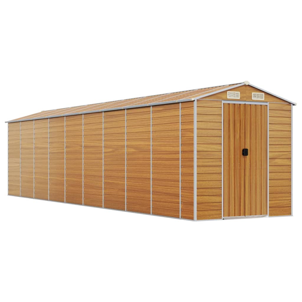 vidaXL Abri de jardin marron clair 191x810x198 cm acier galvanisé
