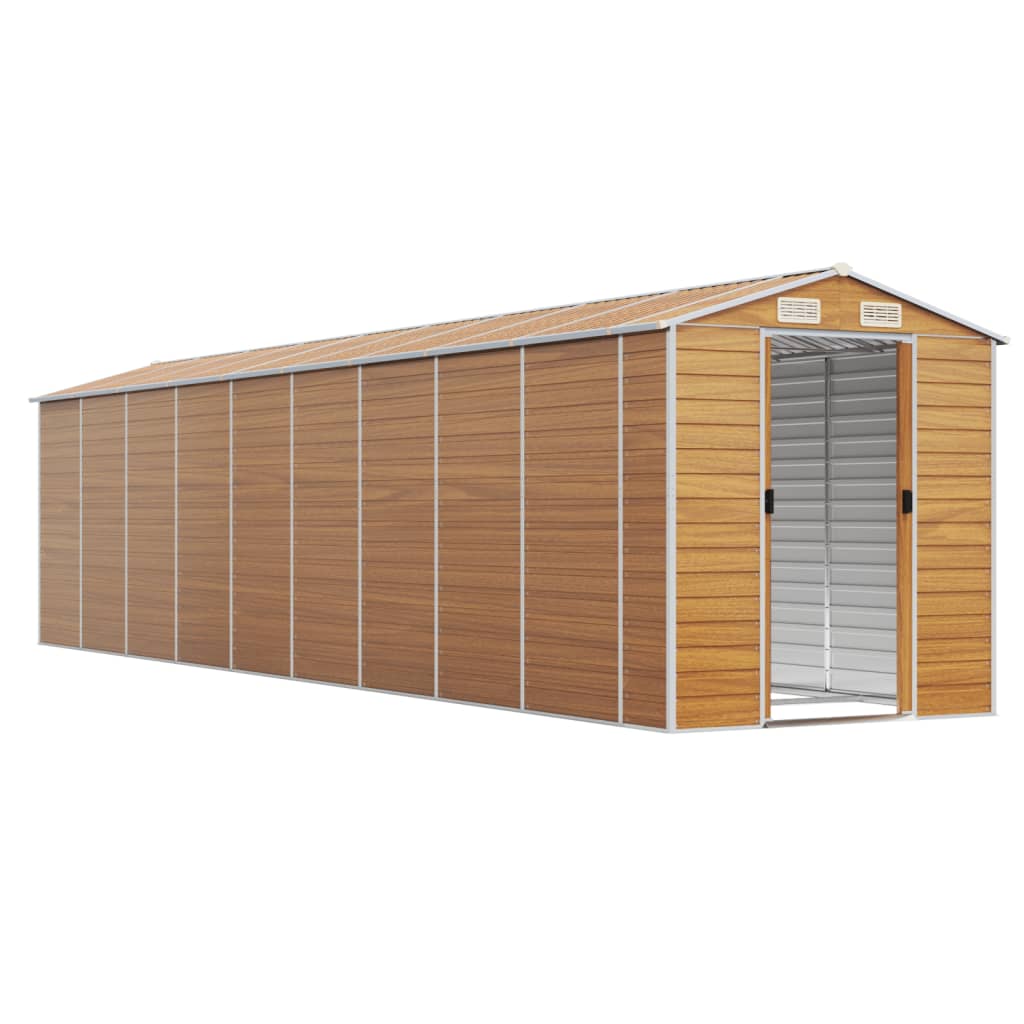 vidaXL Abri de jardin marron clair 191x810x198 cm acier galvanisé
