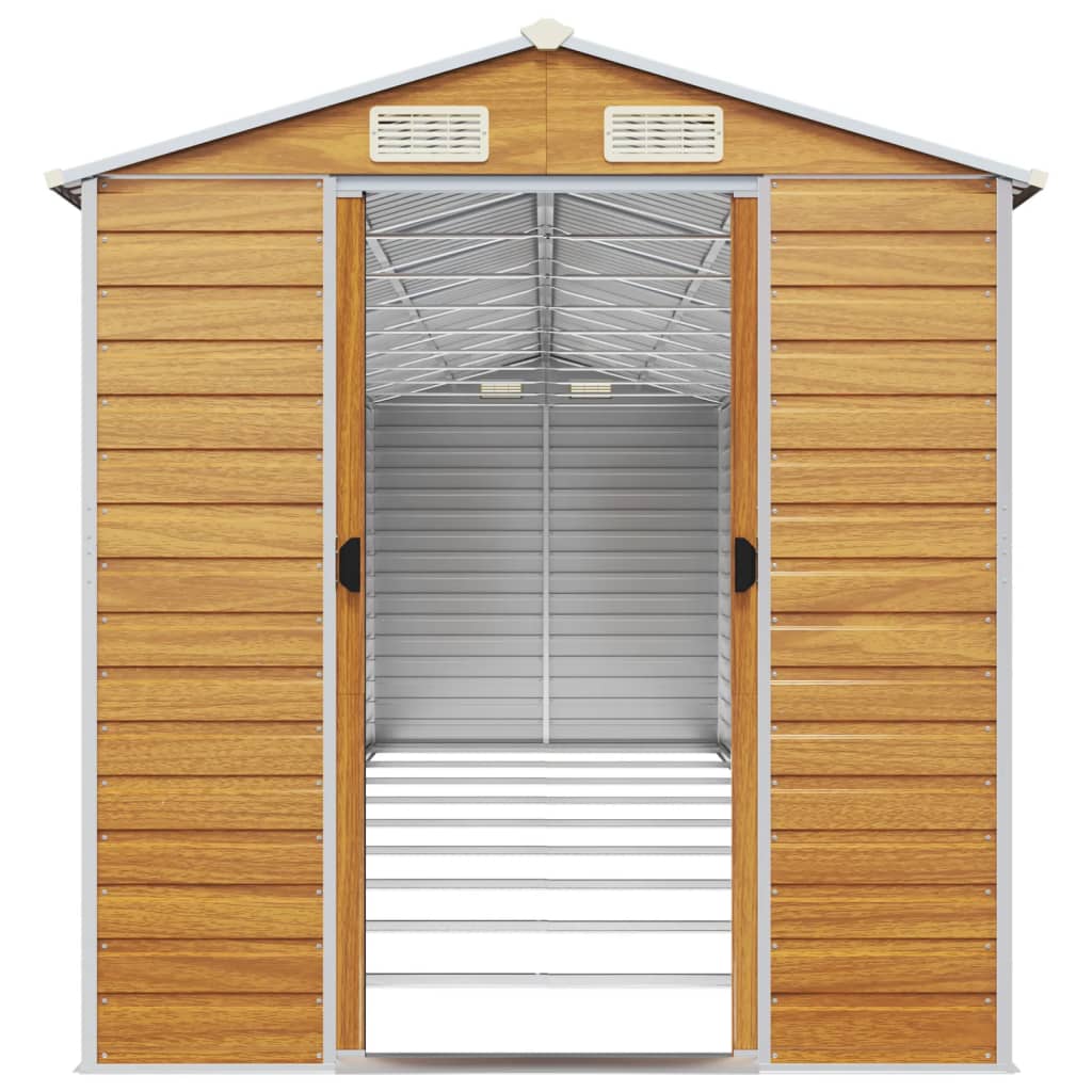 vidaXL Abri de jardin marron clair 191x810x198 cm acier galvanisé