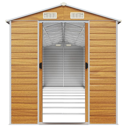 vidaXL Abri de jardin marron clair 191x810x198 cm acier galvanisé