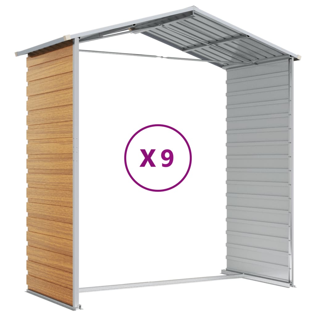 vidaXL Abri de jardin marron clair 191x810x198 cm acier galvanisé