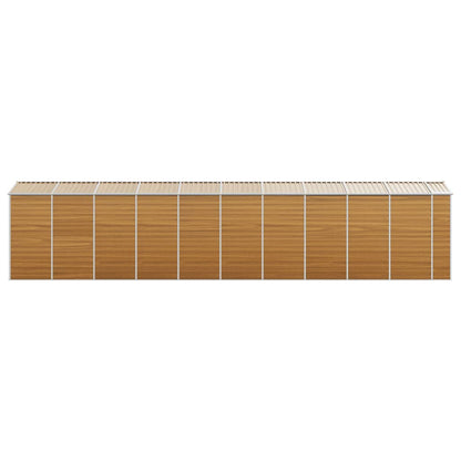 vidaXL Abri de jardin marron clair 191x895x198 cm acier galvanisé