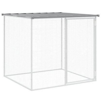 vidaXL Poulailler avec toit gris clair 103x98x90 cm acier galvanisé