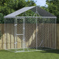 vidaXL Chenil d'extérieur pour chiens avec toit argenté 3x1,5x2,5 m