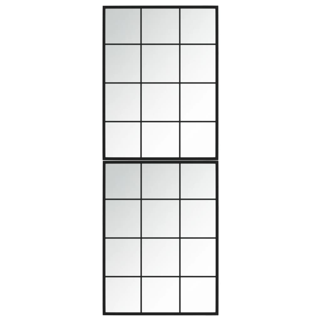vidaXL Miroirs muraux 2 pcs noir 80x60 cm métal