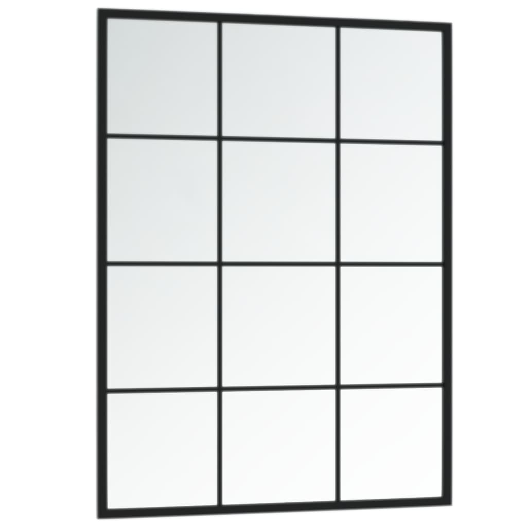 vidaXL Miroirs muraux 2 pcs noir 80x60 cm métal