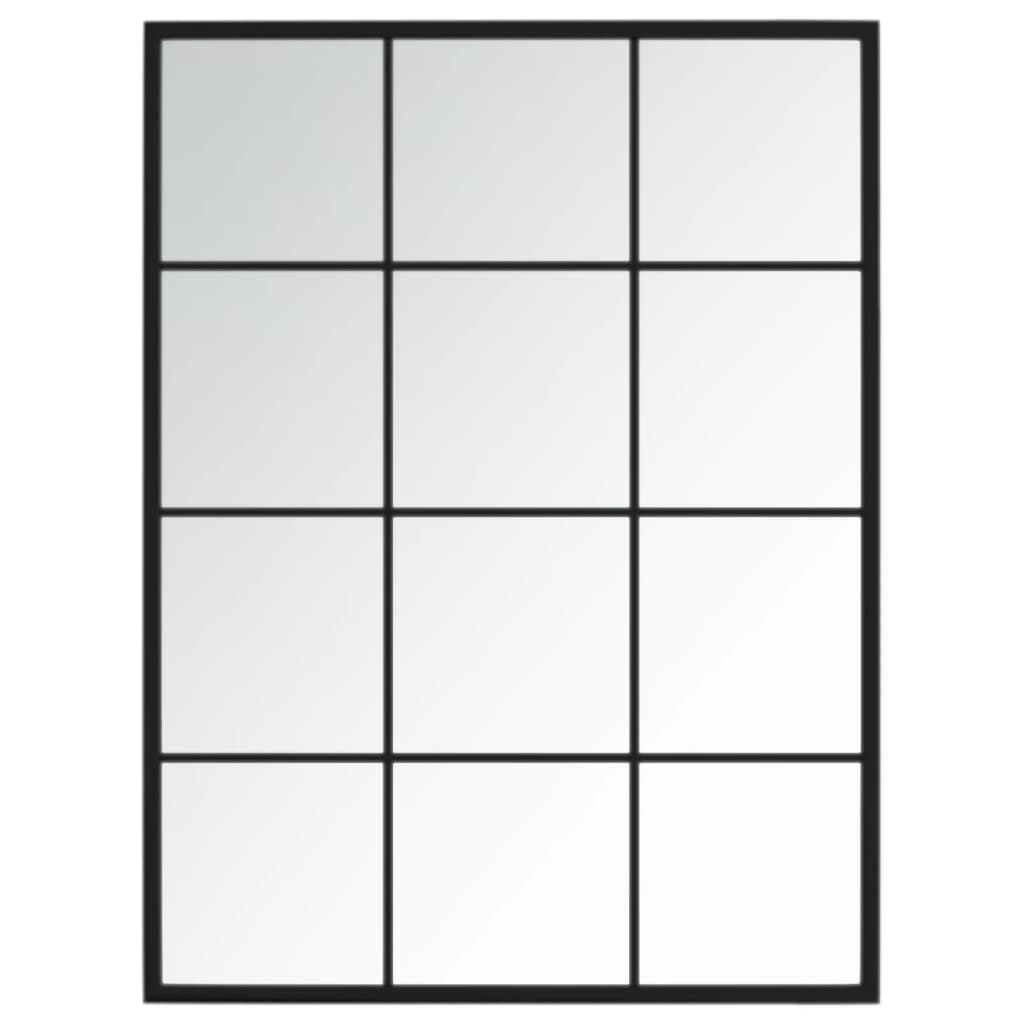 vidaXL Miroirs muraux 2 pcs noir 80x60 cm métal