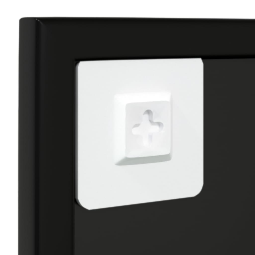 vidaXL Miroirs muraux 2 pcs noir 80x60 cm métal