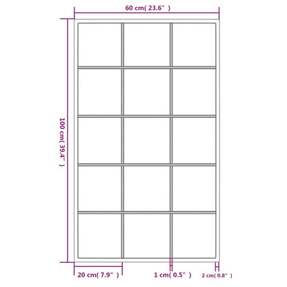 vidaXL Miroirs muraux 6 pcs noir 100x60 cm métal