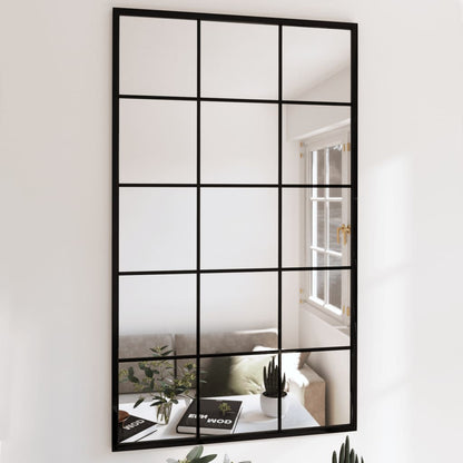 vidaXL Miroirs muraux 6 pcs noir 100x60 cm métal