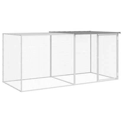 vidaXL Poulailler avec toit gris clair 203x98x90 cm acier galvanisé