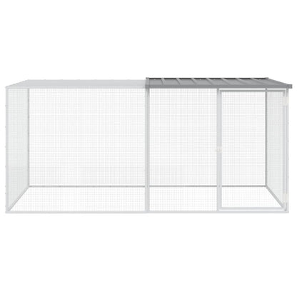 vidaXL Poulailler avec toit gris clair 203x98x90 cm acier galvanisé