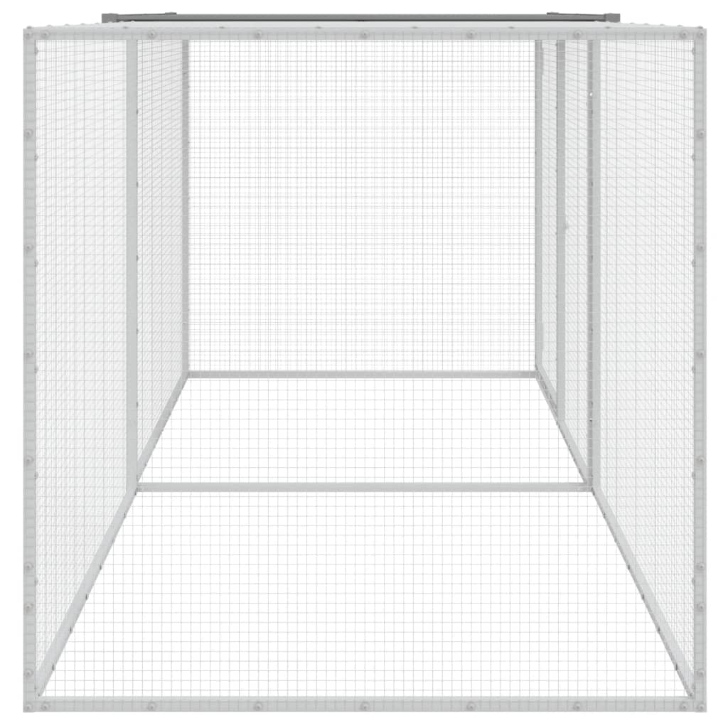 vidaXL Poulailler avec toit gris clair 203x98x90 cm acier galvanisé