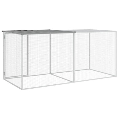 vidaXL Poulailler avec toit gris clair 203x98x90 cm acier galvanisé