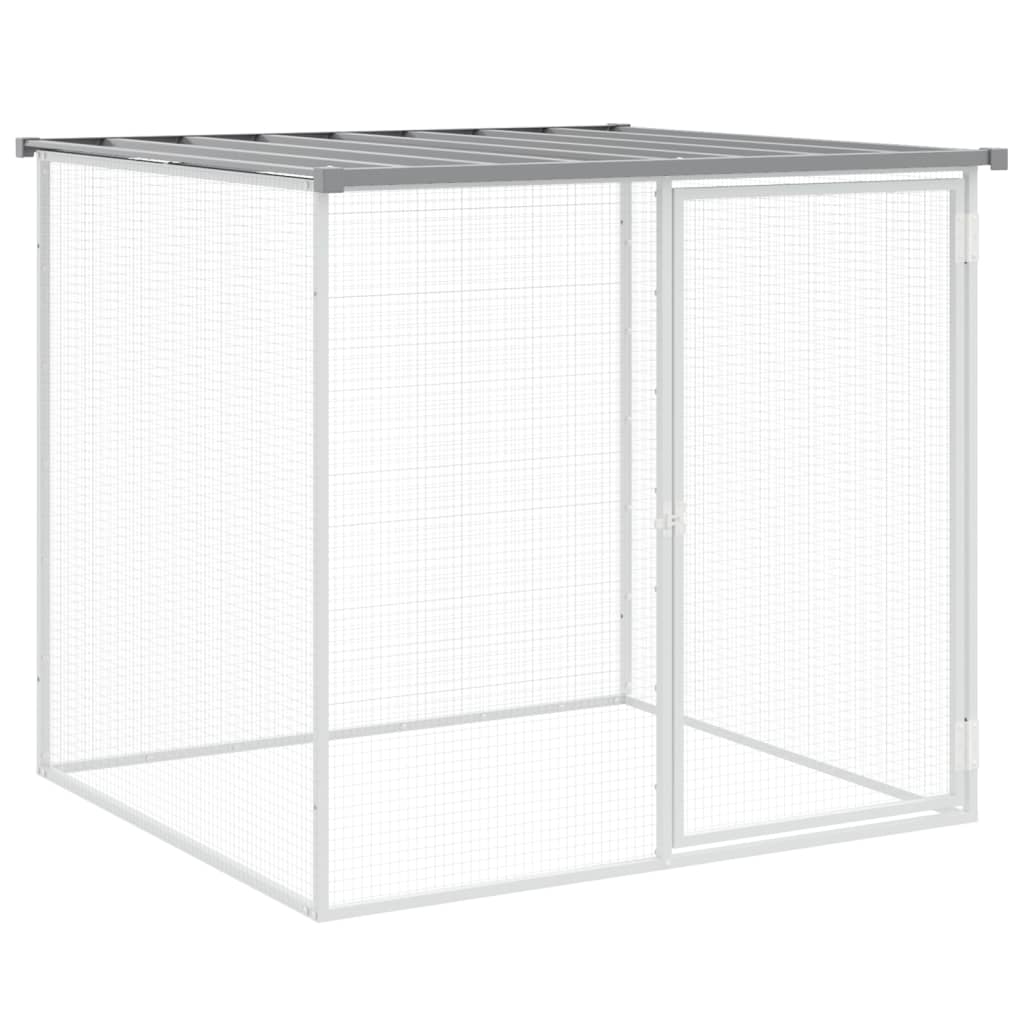 vidaXL Poulailler avec toit gris clair 203x98x90 cm acier galvanisé