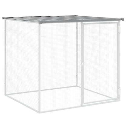 vidaXL Poulailler avec toit gris clair 203x98x90 cm acier galvanisé