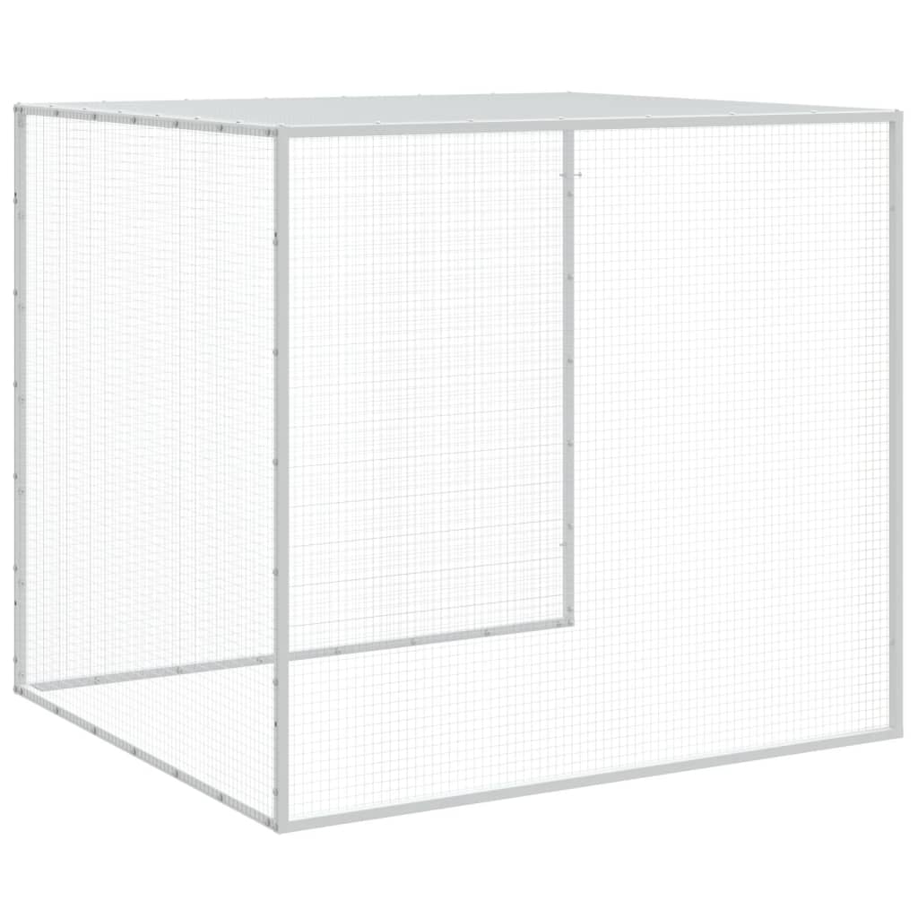 vidaXL Poulailler avec toit gris clair 203x98x90 cm acier galvanisé