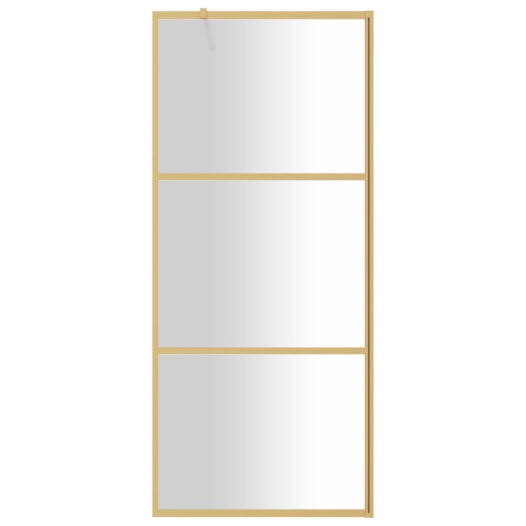 vidaXL Paroi de douche avec verre ESG transparent doré 80x195 cm