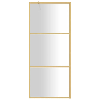 vidaXL Paroi de douche avec verre ESG transparent doré 80x195 cm