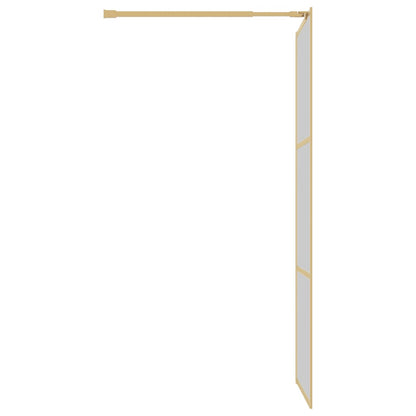vidaXL Paroi de douche avec verre ESG transparent doré 80x195 cm