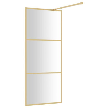 vidaXL Paroi de douche avec verre ESG transparent doré 80x195 cm