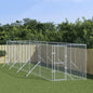 vidaXL Chenil d'extérieur pour chiens argenté 2x10x2 m acier galvanisé