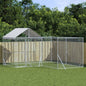 vidaXL Chenil d'extérieur pour chiens avec toit argenté 4x4x2,5 m