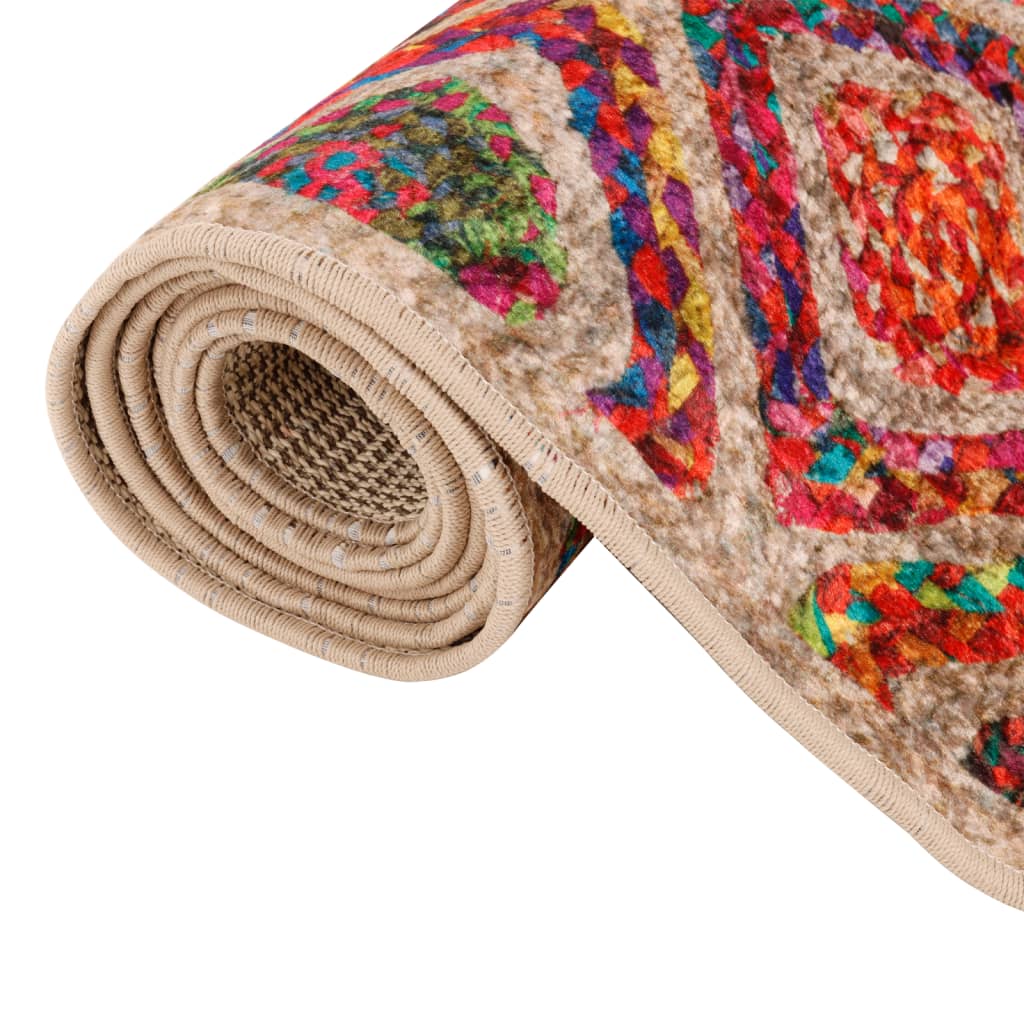 vidaXL Tapis lavable multicolore 80x300 cm antidérapant