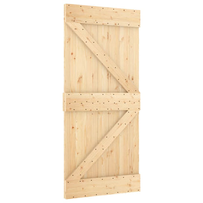 vidaXL Porte coulissante et kit de quincaillerie 95x210 cm pin massif
