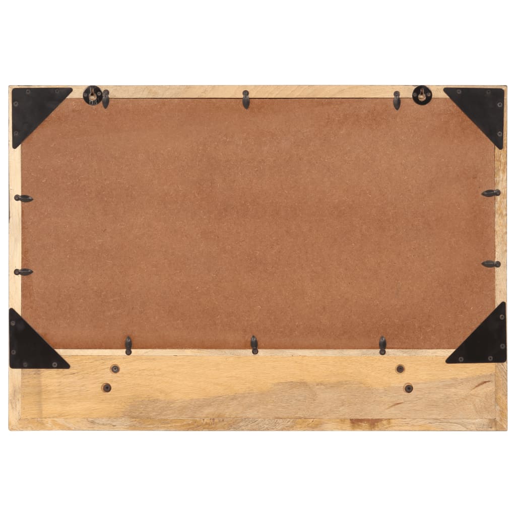 vidaXL Miroir avec étagère 80x8x55 cm verre et bois massif manguier