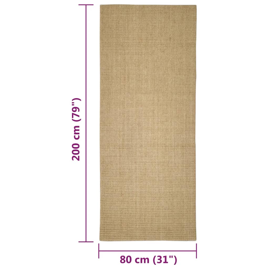 vidaXL Tapis en sisal pour griffoir 80x200 cm