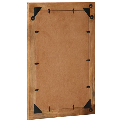 vidaXL Miroir de bain 50x70x2,5 cm bois de manguier massif et verre