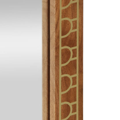 vidaXL Miroir de bain 50x70x2,5 cm bois de manguier massif et verre