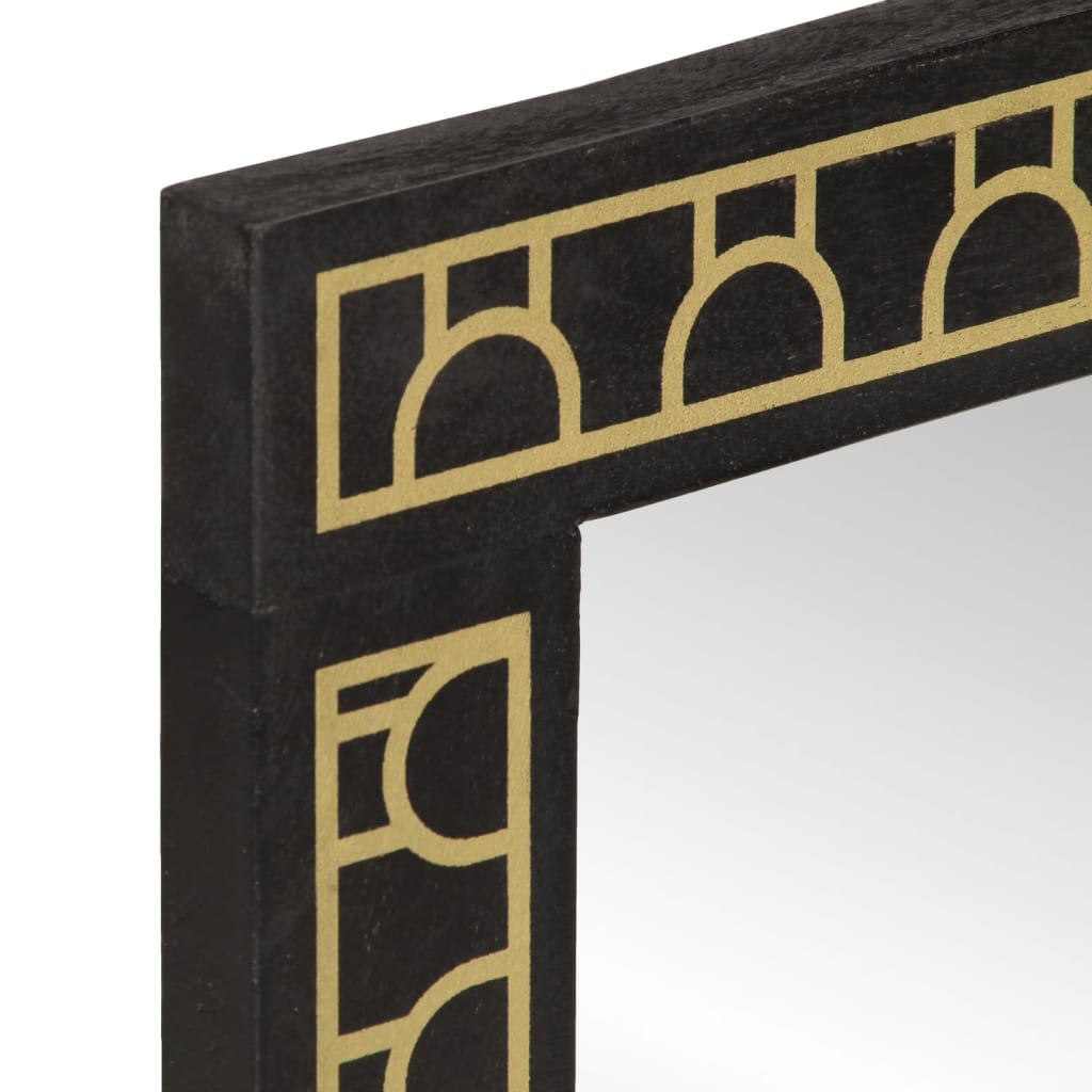 vidaXL Miroir de bain 50x70x2,5 cm bois de manguier massif et verre