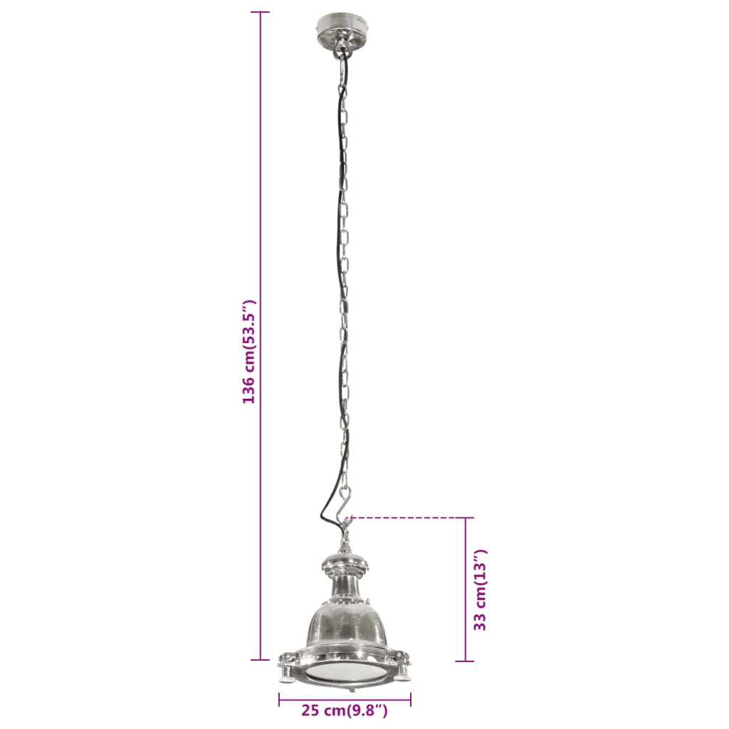 vidaXL Lampe suspendue 25x25x136 cm aluminium