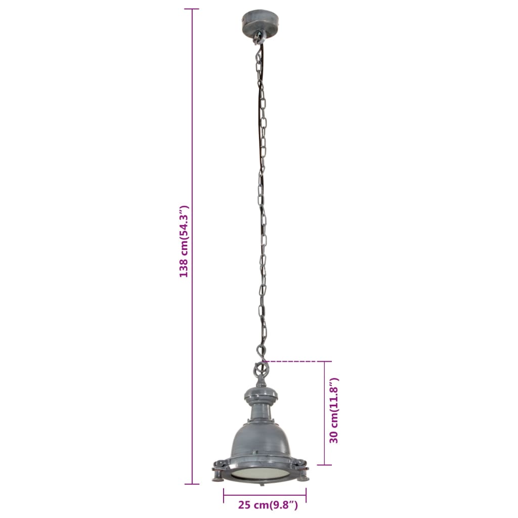 vidaXL Lampe suspendue 25x25x138 cm aluminium