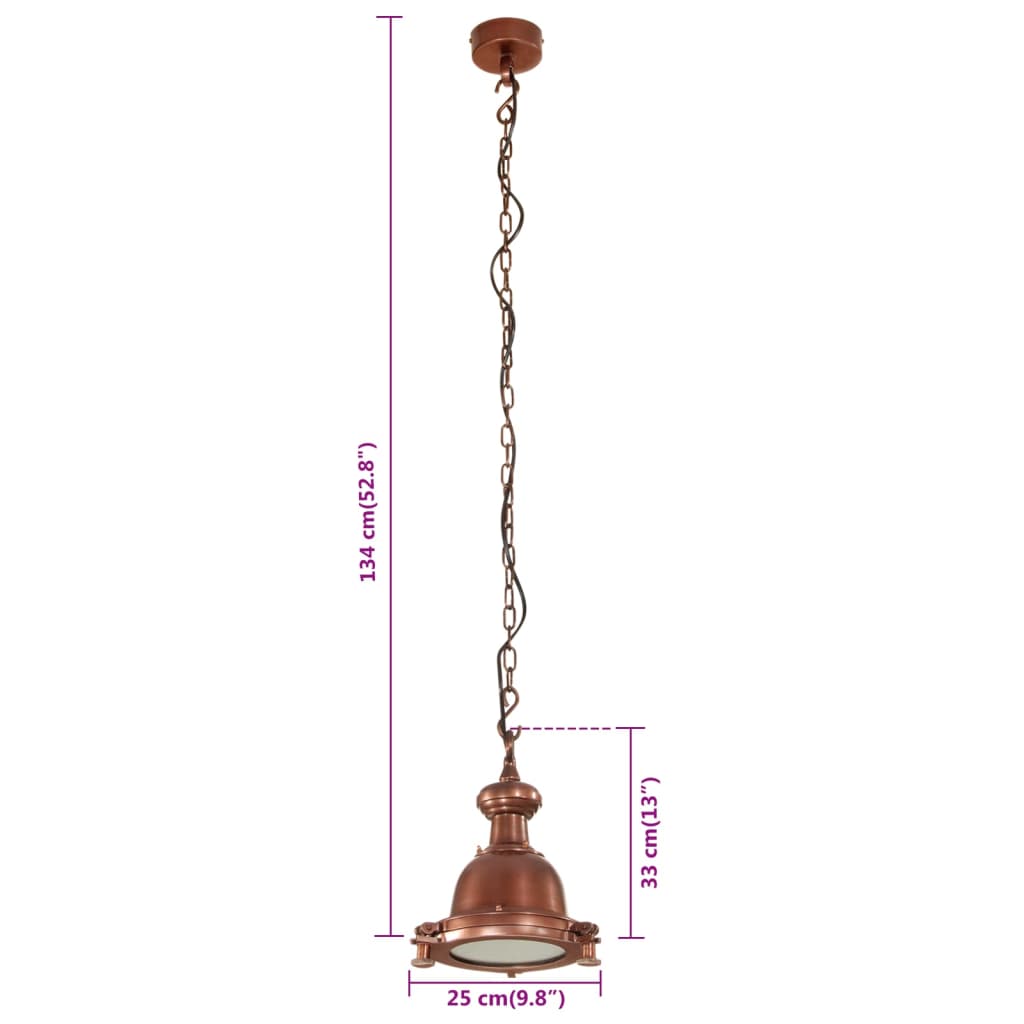 vidaXL Lampe suspendue 25x25x134 cm aluminium