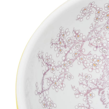 vidaXL Vasque à poser blanc et jaune rond Φ41x14 cm céramique