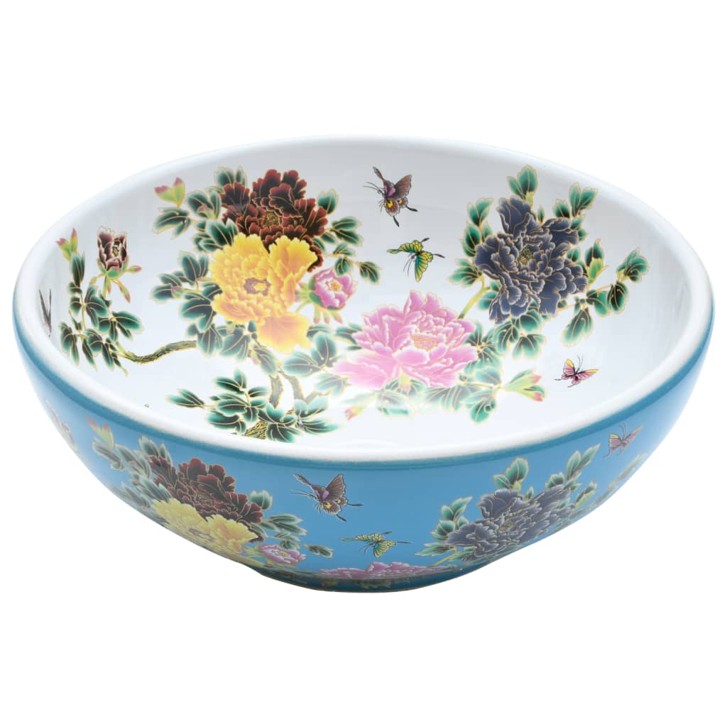 vidaXL Vasque à poser multicolore rond Φ41x14 cm céramique
