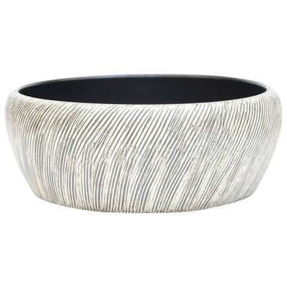 vidaXL Vasque à poser noir et gris rond Φ41x14 cm céramique