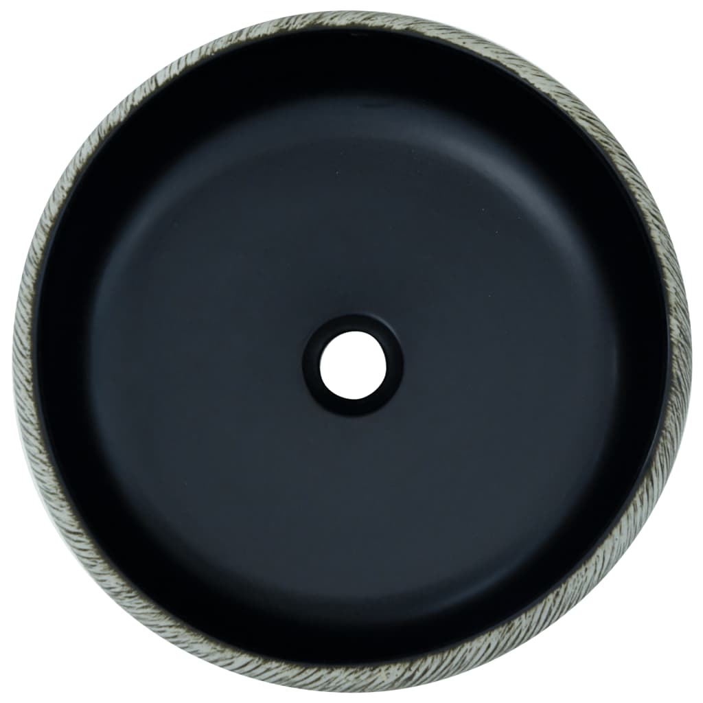 vidaXL Vasque à poser noir et gris rond Φ41x14 cm céramique