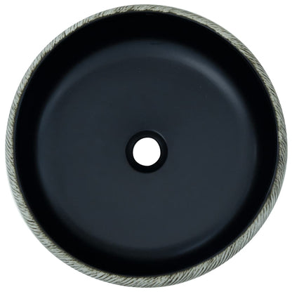 vidaXL Vasque à poser noir et gris rond Φ41x14 cm céramique