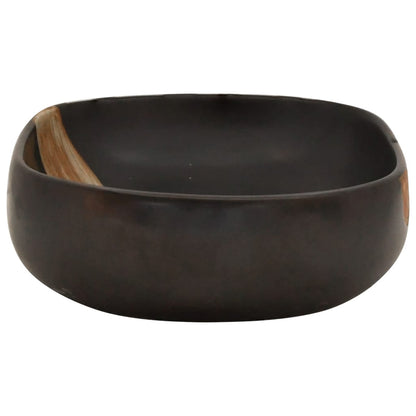 vidaXL Vasque à poser noir ovale 59x40x14 cm céramique