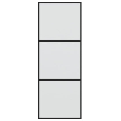 vidaXL Porte coulissante noir 76x205 cm verre trempé aluminium