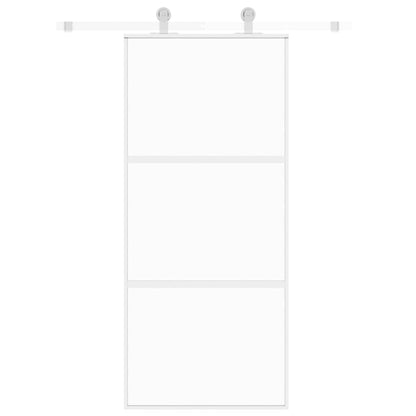 vidaXL Porte coulissante blanc 90x205 cm verre trempé aluminium