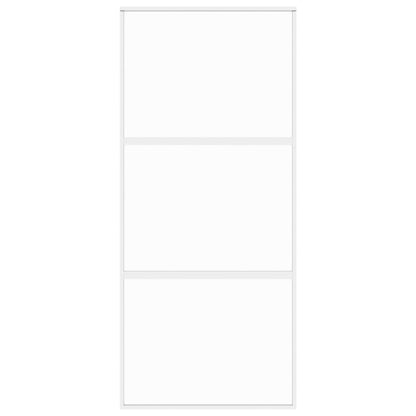 vidaXL Porte coulissante blanc 90x205 cm verre trempé aluminium