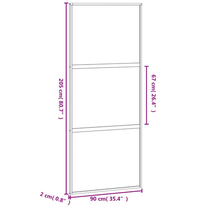 vidaXL Porte coulissante blanc 90x205 cm verre trempé aluminium